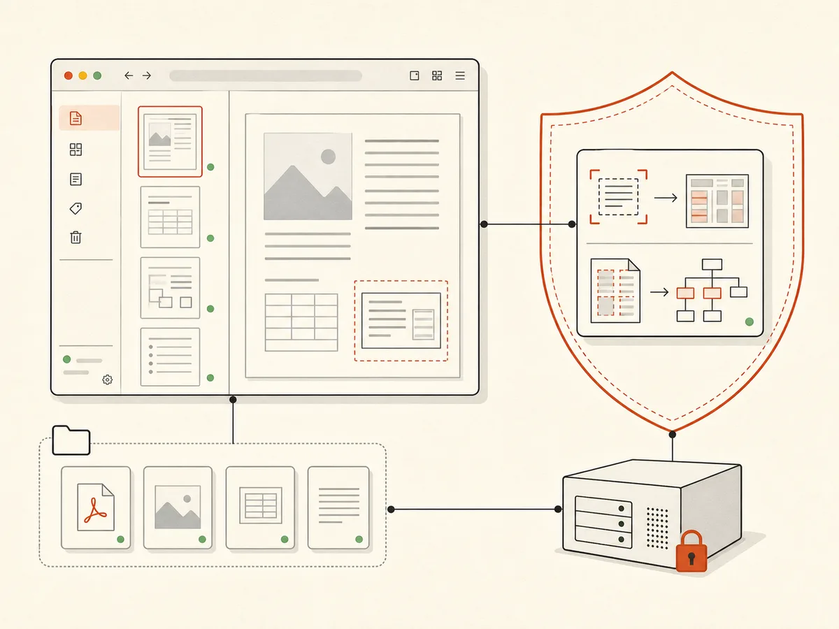 Local-first document processing illustration